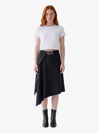 Attico Gonna Midi Asimmetrica Con Cintura In Black