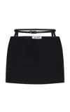 Attico Double-waisted Mini Skirt In Black