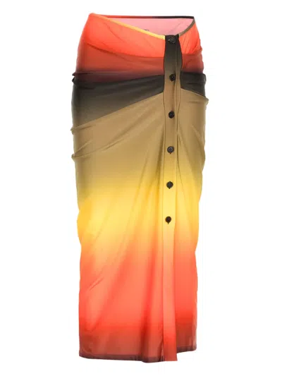 ATTICO GRADIENT-EFFECT SKIRT