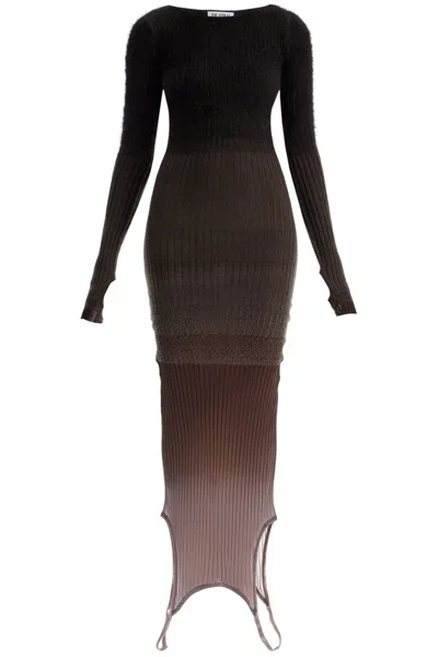 Attico Gradient Knit Dress In Seven In Brown