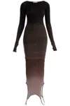 Attico Gradient Knit Dress In Seven In Brown