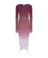 Attico Reversible Colorblocked Midi Dress In Pink