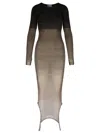 Attico "gradient Knit Dress In Seven In Brown