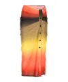 Attico Gradient-effect Midi Skirt In Multi