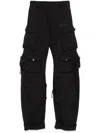 Attico Fern Low-rise Cargo Pants In Black