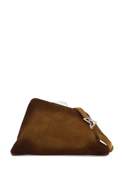 Attico Gradient Suede Day Off Clutch In Brown