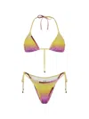 Attico Gradient-effect Triangle Bikini In Yellow