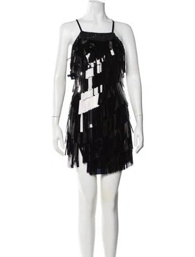 Pre-owned Attico Graphic Print Mini Dress In Black