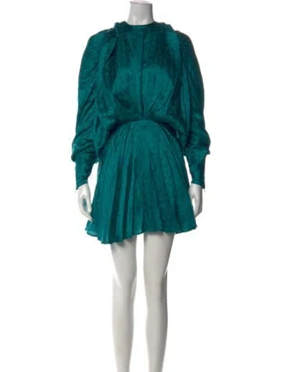Pre-owned Attico Graphic Print Mini Dress In Green