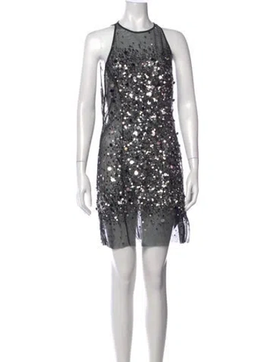 Pre-owned Attico Graphic Print Mini Dress In Multicolor