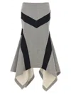 Attico Asymmetrical Maxi Skirt In Gray