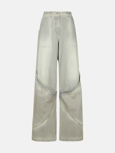 Attico Gray Cotton Jeans In Grey