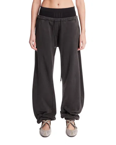 Attico Faded American Fleece Joggers In Black