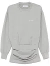 Attico Gray Cotton Short Dress With A Crew Neck In Grey