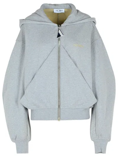 Attico Gray Cotton Sweatshirt In Grey