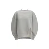 Attico Oversized Cotton Jersey Sweatshirt In Gray