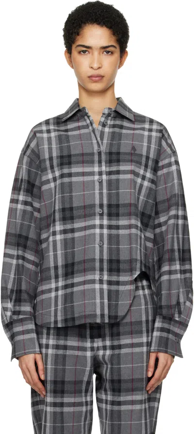 Attico Gray Eliza Shirt In 084 Grey