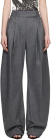 Attico Gary Pleated Wool-blend Tapered Pants In 084 Grey