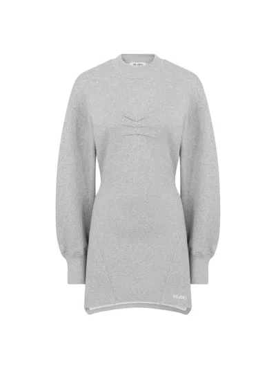 Attico Cotton-jersey Mini Dress In Gray