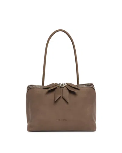 Attico Gray Leather L'altra Di Milano Bag In Neutral