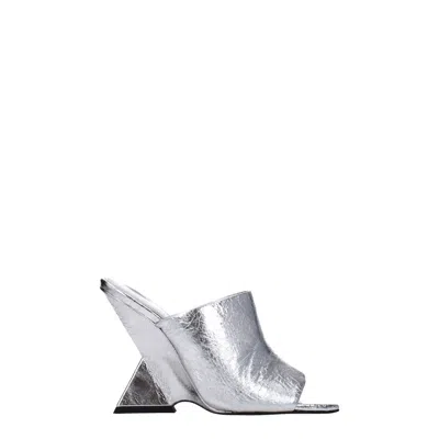 Attico Gray Leather Sandal