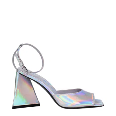 Attico Gray Leather Sandal