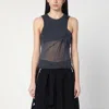 Attico Gray Silk Tank Top In Grey