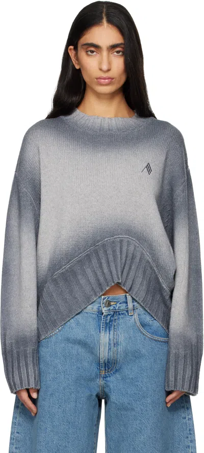 Attico Gray Sprayed Wool Cashmere Sweater