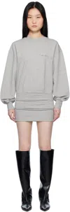 Shop Attico Gray Sweater Minidress In 183 Melange Grey