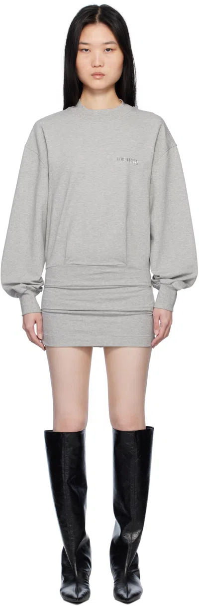 ATTICO GRAY SWEATER MINIDRESS