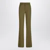 Attico Military Green Wool Gabardine Trousers In Green