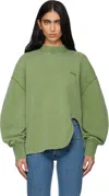 Attico Green American Fleece Sweatshirt In Green