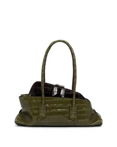 Attico Green La Passeggiata Small Shoulder Bag In Pattern