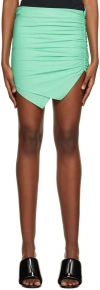 Attico Green Asymmetric Miniskirt In 016 Mint