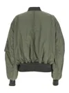Attico Green Bomber Jacket With Zip Pocket On The Sleeve In Tech Fabric Woman In Green