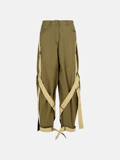 Attico Green Cotton Blend Pants