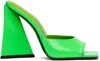 Attico 115mm Devon Patent Leather Mules In 163 Fluo Green