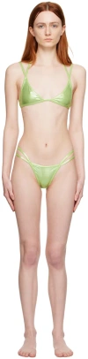 Attico Green Double Strap Bikini In 016 Mint