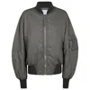 Attico Green Bomber Jacket With Zip Pocket On The Sleeve In Tech Fabric Woman