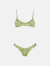 Attico Bandana Print Lycra Bikini In Green/military Green/white