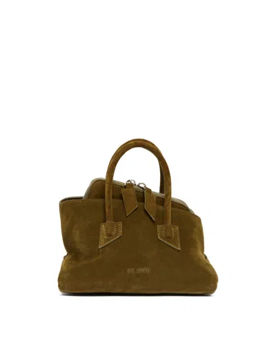 Attico Green Mini La Passeggiata Suede Bag In Green Verde   #009640