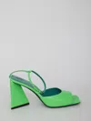 Attico Piper 85 Sandals In Eco-patent Leather In Green