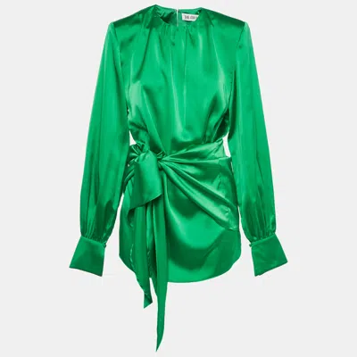 Pre-owned Attico Green Satin Mini Dress M
