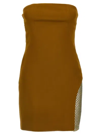 ATTICO GREEN SEQUIN INSERT DRESS