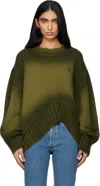 Attico Green Sprayed Wool Cashmere Sweater In Green