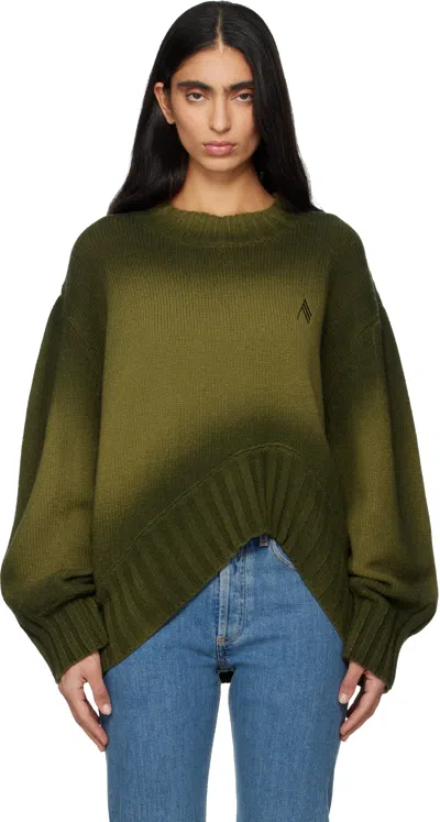 Attico Green Sprayed Wool Cashmere Sweater