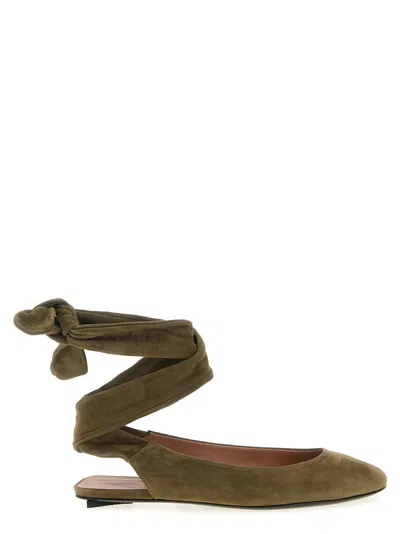 Attico Green Suede Ballet Flats