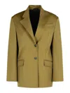 Attico Green Jacket With Asymmetric Closure On The Front In Green