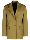 Attico Green Jacket With Asymmetric Closure On The Front In Yellow