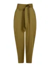 Attico Gabardine Long Pants In Green